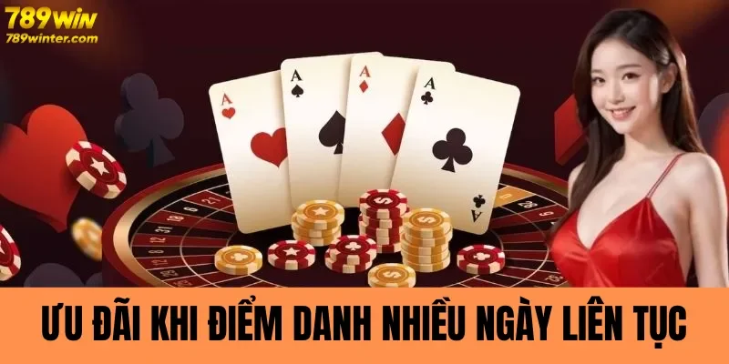 Ưu đãi khi điểm danh nhiều ngày liên tục